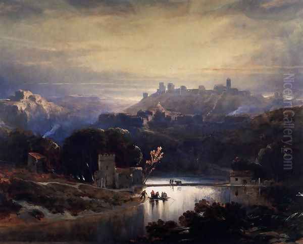 The Castle of Alcalá de Guadaira Oil Painting by David Roberts