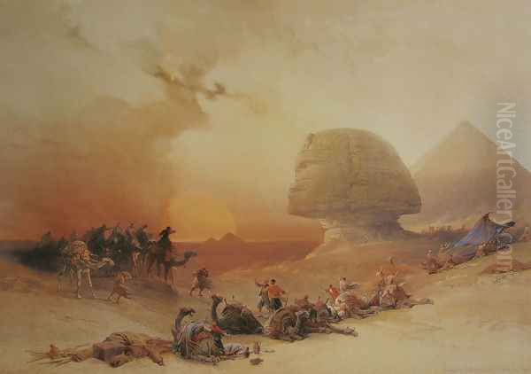 The simoon in the desert Oil Painting by David Roberts