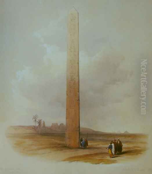 Obelisk of On Oil Painting by David Roberts