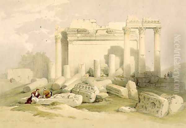 Ruins of the Eastern Portico of the Temple of Baalbec, May 6th 1839, plate 83 from Volume II of The Holy Land, engraved by Louis Haghe 1806-85 pub. 1843 Oil Painting by David Roberts