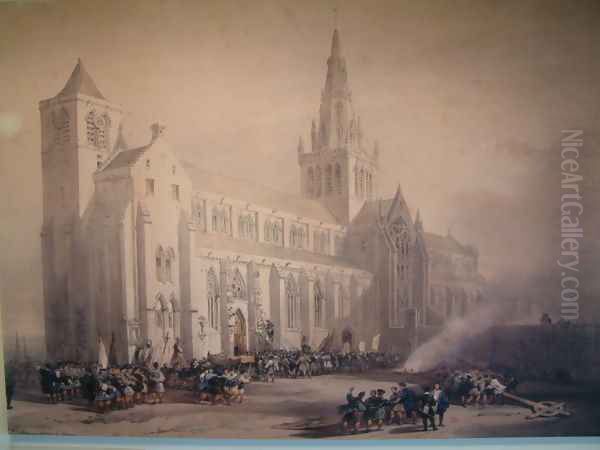 St. Mungo's Cathedral Glasgow Oil Painting by David Roberts