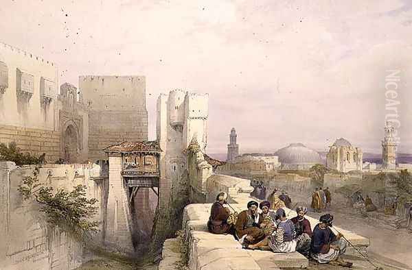 The Citadel of Jerusalem, April 19th 1841, plate 24 from Volume I of The Holy Land, engraved by Louis Haghe 1806-85 pub. 1842 Oil Painting by David Roberts