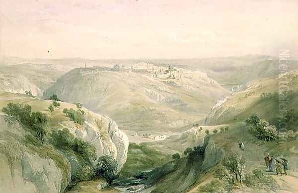 Jerusalem from the South, April 12th 1839, plate 10 from Volume I of The Holy Land, engraved by Louis Haghe 1806-85 pub. 1842 Oil Painting by David Roberts