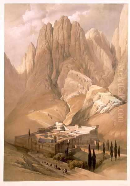 Convent of St. Catherine with Mount Horeb, February 19th 1839, plate 118 from Volume III of The Holy Land, engraved by Louis Haghe 1806-85 pub. 1849 Oil Painting by David Roberts