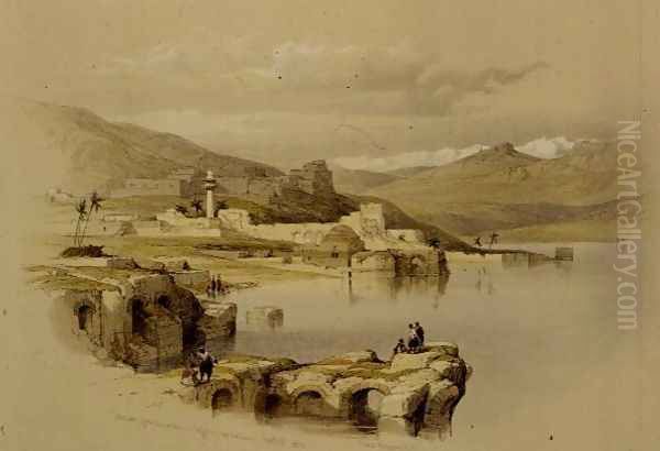 Tiberias from the Walls, Saffet in the Distance, April 22nd 1839, plate 37 from Volume I of The Holy Land, engraved by Louis Haghe 1806-85 pub. 1842 Oil Painting by David Roberts