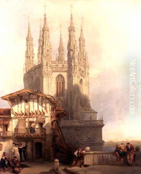 The Entrance to the North Transept, Burgos Castle, 1835 Oil Painting by David Roberts