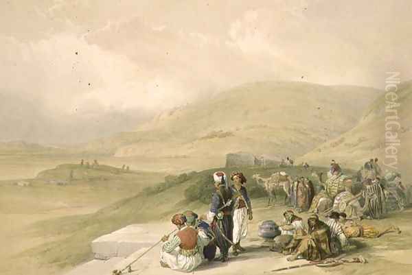 Jacobs Well at Shechem, April 17th 1839, plate 40 from Volume I of The Holy Land, engraved by Louis Haghe 1806-85 pub. 1842 Oil Painting by David Roberts