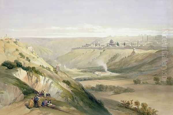 Jerusalem, April 5th 1839, plate 18 from Volume I of The Holy Land, engraved by Louis Haghe 1806-85 pub. 1842 Oil Painting by David Roberts