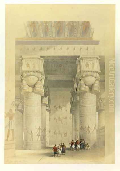 View from under the Portico of the Temple at Dendarah, from Egypt and Nubia, Vol.1 Oil Painting by David Roberts