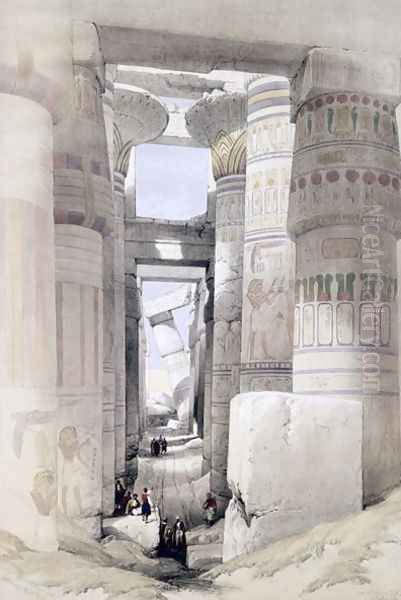 View through the Hall of Columns, Karnak, from Egypt and Nubia, Vol.1 Oil Painting by David Roberts