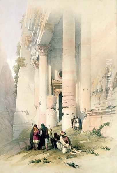 Temple called El Khasne, Petra, March 7th 1839, plate 94 from Volume III of The Holy Land, engraved by Louis Haghe 1806-85 pub. 1849 Oil Painting by David Roberts