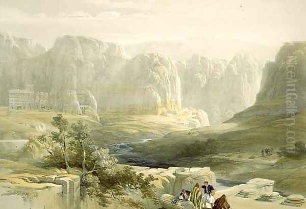 Petra looking South, March 9th 1839, plate 106 from Volume III of The Holy Land, engraved by Louis Haghe 1806-85 pub. 1849 Oil Painting by David Roberts