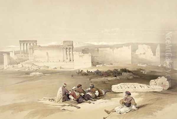 Ruins of Baalbec, May 5th 1839, plate 77 from Volume II of The Holy Land, engraved by Louis Haghe 1806-85 pub. 1843 Oil Painting by David Roberts