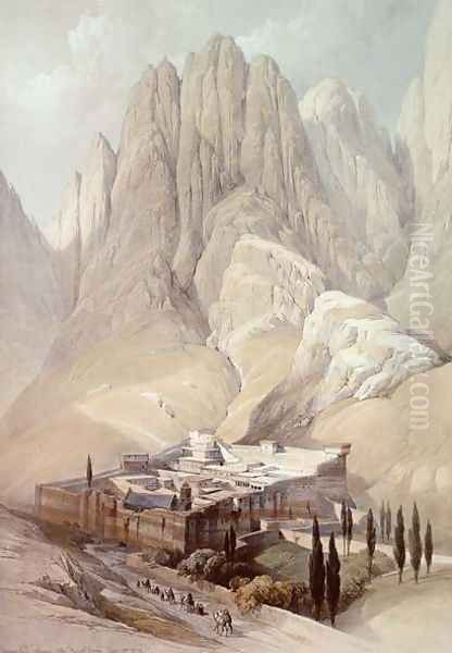 Convent of St.Catherine with Mount Horeb, February 19th 1839, plate 118 from Volume III of The Holy Land, engraved by Louis Haghe 1806-85 pub.1849 Oil Painting by David Roberts