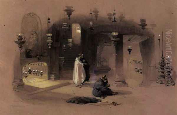 The Shrine of the Holy Nativity, Bethlehem, 1839 Oil Painting by David Roberts