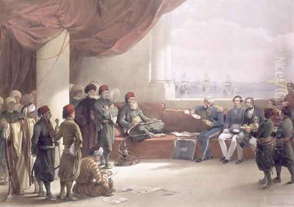 Interview with the Viceroy of Egypt at his palace at Alexandria, May 12th 1839, from Egypt and Nubia, Vol.3 Oil Painting by David Roberts