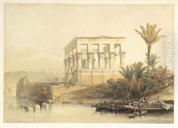 The Hypaethral Temple at Philae, called the Bed of Pharaoh, plate 65 from volume II of Egypt and Nubia, engraved by Louis Haghe 1806-85 pub. 1849 Oil Painting by David Roberts