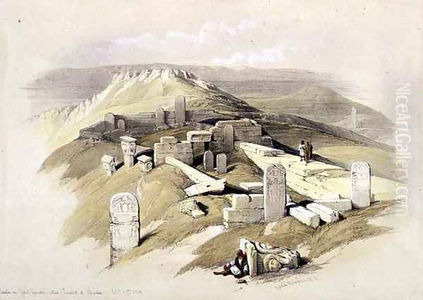 Temple on Gebel Garabe, called Surabit el Khadim, February 17th 1839, plate 119 from Volume III of The Holy Land, engraved by Louis Haghe 1806-85 pub. 1849 Oil Painting by David Roberts