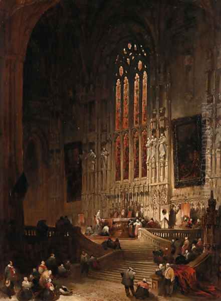 Chancel of the Church of St. Rombauld, Tirlemont, Flanders Oil Painting by David Roberts