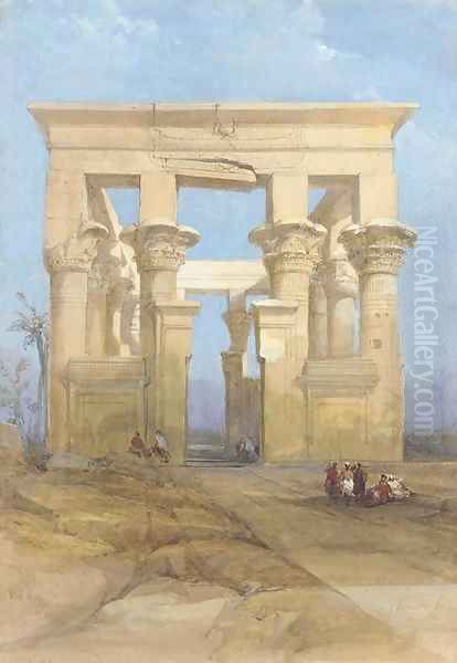 The Hypaethral temple, Philae, Egypt Oil Painting by David Roberts