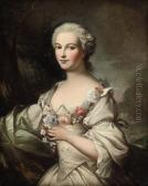 Portrait Of A Lady Oil Painting by Charles Joseph Natoire