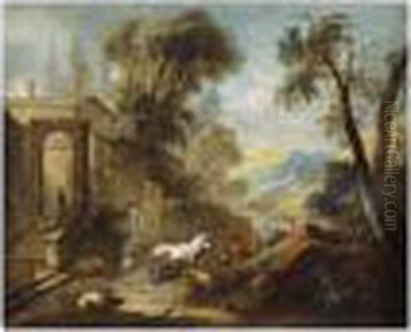 Scene Pastorale Oil Painting by Charles Joseph Natoire