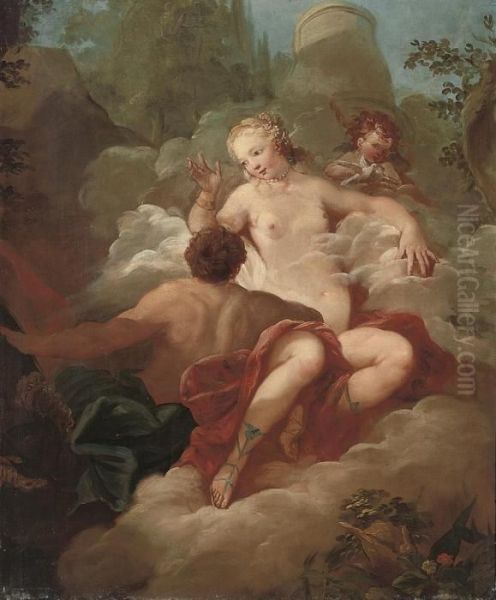 Venus And Mars Oil Painting by Charles Joseph Natoire