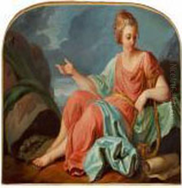 Terpsichore,one Of The Muses Oil Painting by Charles Joseph Natoire