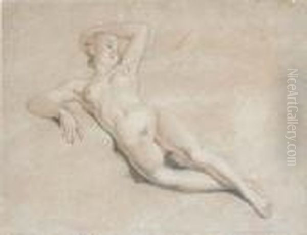 Une Femme Nue Allongee Oil Painting by Charles Joseph Natoire