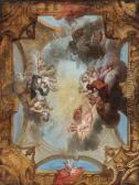 A For A Ceiling Design Oil Painting by Charles Joseph Natoire