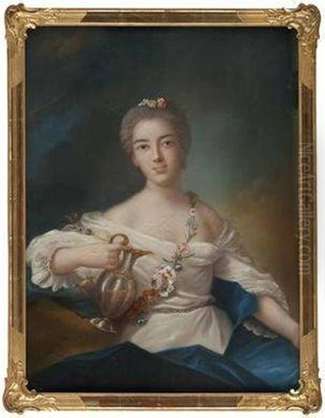 Bildnis Einer Adeligen Dame Als Griechische Gottin Hebe Oil Painting by Jean-Marc Nattier