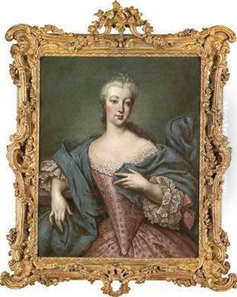 Portrait Of An Elegant Lady Oil Painting by Jean-Marc Nattier