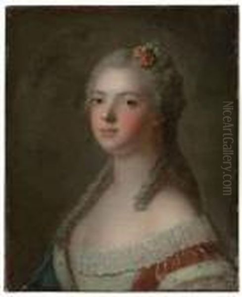 Portrait Of Madame Adelaide, Bust-length Oil Painting by Jean-Marc Nattier