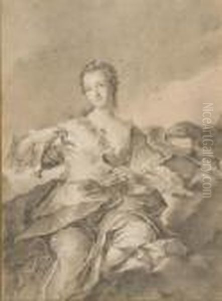 Portrait De La Duchesse De Chaulnes En Hebe Oil Painting by Jean-Marc Nattier