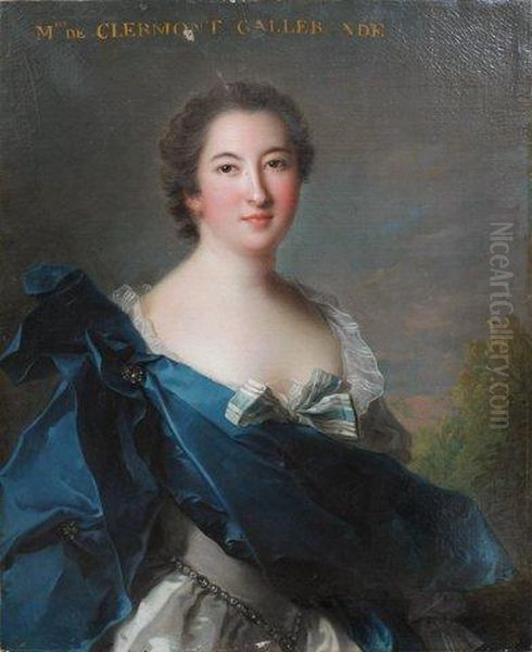 Portrait De La Marquise De Clermont Gallerande Oil Painting by Jean-Marc Nattier