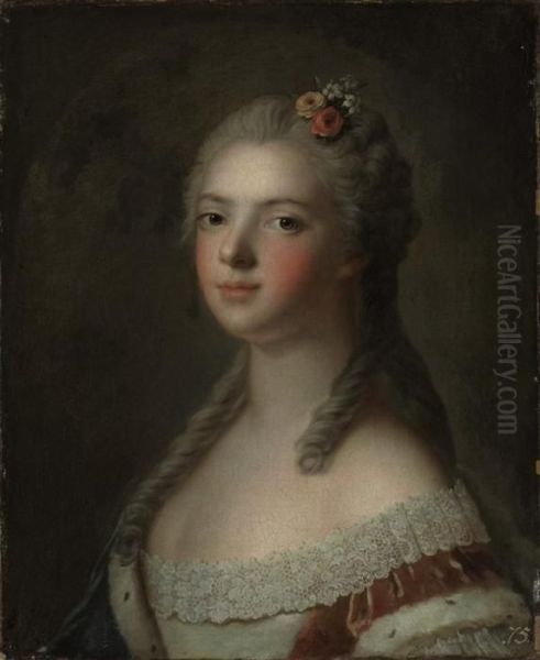 Portrait Of Madame Adelaide Oil Painting by Jean-Marc Nattier