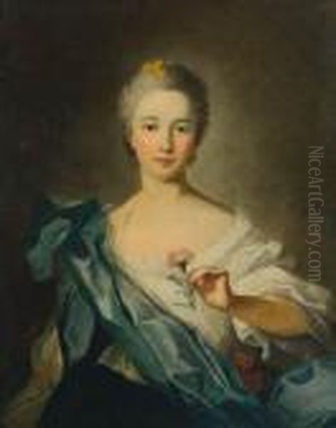 Portrait De Femme Oil Painting by Jean-Marc Nattier