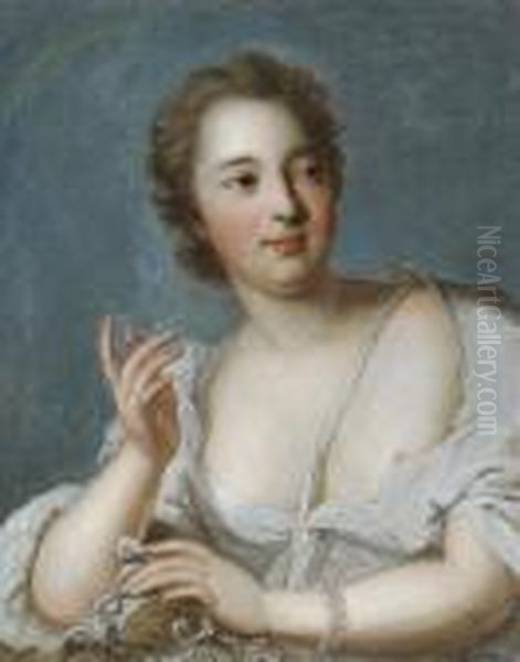 Portrait De Jeune Femme En Hebe Oil Painting by Jean-Marc Nattier