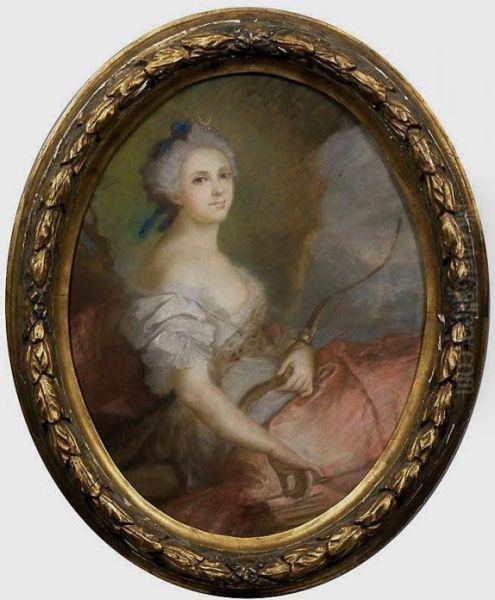 Marie Adelaide Debourbon Als Diana Oil Painting by Jean-Marc Nattier