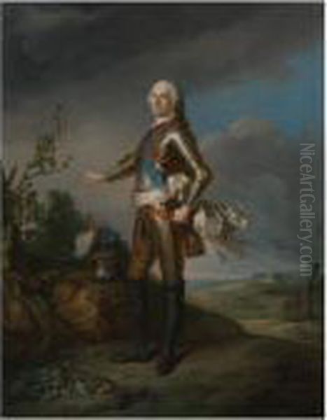 Portrait Of The Duc De Richelieu
 (march 13, 1696 - August 8, 1788), Marechal De France, Full-length Oil Painting by Jean-Marc Nattier