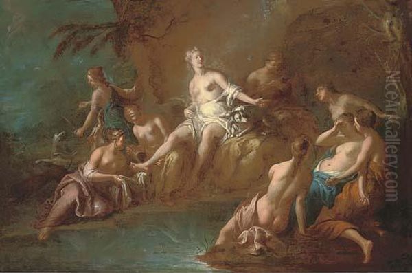 Diana And Her Nymphs Bathing Oil Painting by Jean-Marc Nattier