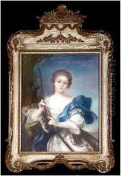 Portrait Of Princess Adelaide As Diana Oil Painting by Jean-Marc Nattier