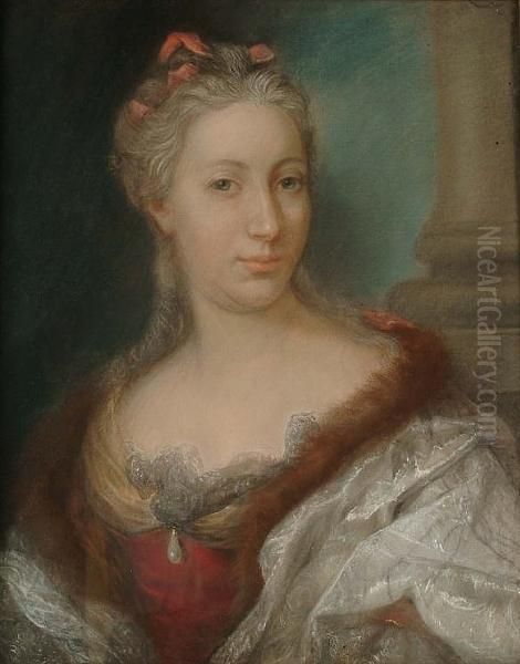 Portrait Of A Lady Oil Painting by Jean-Marc Nattier