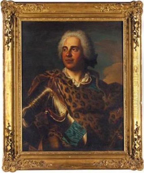 Portrait D'homme En Armure Oil Painting by Jean-Marc Nattier