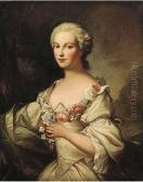 Portrait Of A Lady Oil Painting by Jean-Marc Nattier