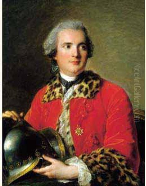 Portrait Du Duc De Mortemart En Tenue D'apparat De Colonel Oil Painting by Jean-Marc Nattier