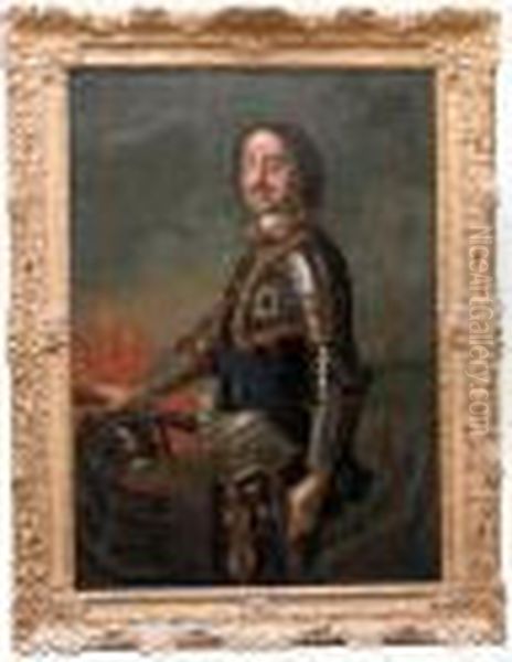 Portrait Of Tsar Peter The Great Oil Painting by Jean-Marc Nattier