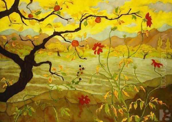 Apple Tree With Red Fruit Oil Painting by Paul-Elie Ranson