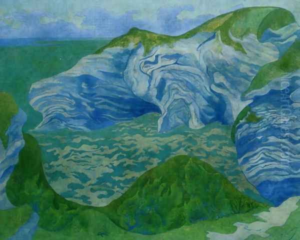 The Blue Cliffs Oil Painting by Paul-Elie Ranson