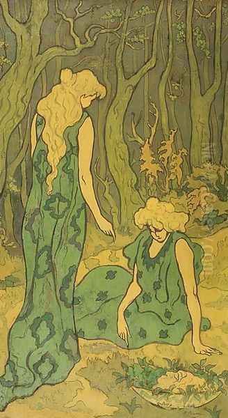 Women in the Wood, 1892 Oil Painting by Paul-Elie Ranson